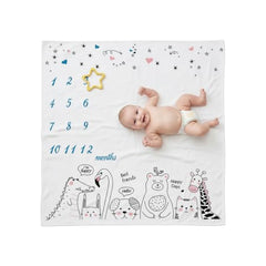 MOMISY Baby Milestone Blanket and Props for Baby's |1 to 12 Months Prop |Baby Bedding |Ac Room Blanket for Summer|Newborn| Infants Winter Blanket(AnimalStar)