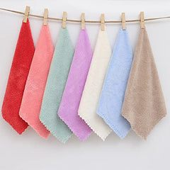 MOMISY Polyester Baby Wash Cloth Face Towel Handkerchief For Baby New Born/Infants/Toddlers-Assorted Colours (5)