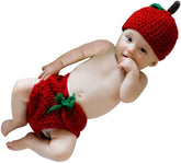 MOMISY Chilli Cap and diaper - Baby Photography & Photoshoot Prop (Red)
