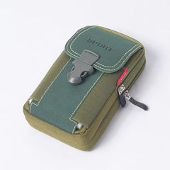 MOMISY Men’s Nylon Multi-Purpose Utility Pouch – Solid Color Outdoor Travel Phone Bag with Buckle Closure(Green)