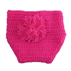 MOMISY Newborn Photography Prop Crochet Owl Costume 2Pcs Handmade Knitted Hat Diaper Photoshoot Outfit for Baby, Bird (0-8 Months, Pink Green- Bird)