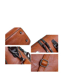 MOMISY Set of 4 Pieces Leather Finish PU Material Ladies Hand Bag, Clutch and Wallet for travel office Party for women (Camel)