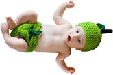 MOMISY Chilli Cap and diaper - Baby Photography & Photoshoot Prop (Green)