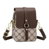 MOMISY Women’s Crossbody Sling Bag | PVC Leather Mini Shoulder Bag with Magnetic Buckle & Adjustable Strap(Dark Brown)