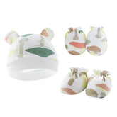 MOMISY 100% Cotton Baby Caps, Mittens and Booties Combo Set for 0-6 Months (Mashroom, 1)