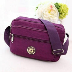 MOMISY Women Mobile Cellphone Messenger Bag Ladies Nylon Shoulder Cross Body Long Strap for College, Outing, Travelling, Work (Small, Purple)