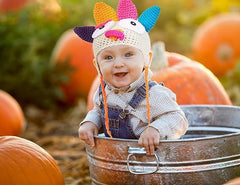 MOMISY Turkey Crown Big Eyes Cartoon Cap Newborn Baby Photography Shoot Props Costumes - 0 To 6 Months (Beige)