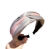 MOMISY Knotted Hairband Headband Cross Hair Band Accessories for Women and Girls (Grey LightPink)