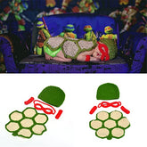 MOMISY Baby Turtle Photography Props, Includes Cap, Mask Band, Turtle Shell & Arm Bands for Parties Anniversaries Photography-Set of 5 Pieces (Red)