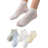 MOMISY 5 Pairs Baby kids Girl Boys Toddlers Infant Ankle Stretch Tube Socks-4 to 6 Years