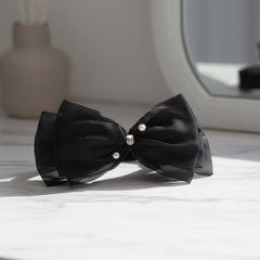 MOMISY Bow Shaped Hair Clip, Hair Accessories for Women and Girls (3LayerBow Black, Free)