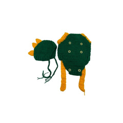 MOMISY Handmade Crochet Green Romper with Cap, Newborn Photography Prop