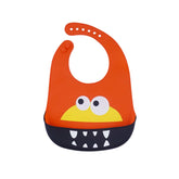 MOMISY Baby Bib For Newborn Waterproof Silicone Apron Wipeable Stain Resistant With pocket For 6 months and up (1, OrangeEye)
