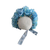 MOMISY Newborn Baby Girl Cap for Photography Props, Children's Headdress (in, Age, 0 Months, 3 Months, Blue)