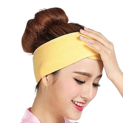 MOMISY set of 4 Terry Cloth Facial Spa Head Wrap Stretch Towel Yoga Sport Multiuse Non-Slip Stretchable Elasticized Headband-Random color (4 pieces)