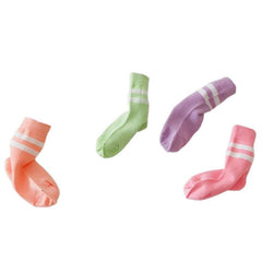 MOMISY Striped Tube Ankle Socks for Toddlers, 4 Pairs, Boys and Girls (IN, Age, 12 Months, 24 Months, 4A)