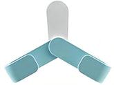 MOMISY Plastic Self Adhesive Pot Lid Holder No-Punch Wall-Mounted Rotatable Rack Hanging Pan Cover Organizer Kitchen Tools (Blue Hook)