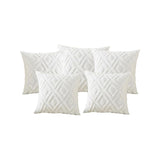 MOMISY Corduroy Cushion Throw Pillow Covers, Diamond, 45 x 45 cm, 18 x 18 inch (5, White5)