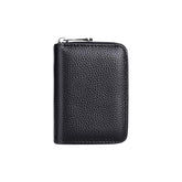 MOMISY PU Leather Credit Debit Card Holder Wallet Card Case ID Case Organizer Holder Zipper Wallet Coin Purse for Men & Women (14 Slots Black)