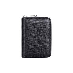 MOMISY PU Leather Credit Debit Card Holder Wallet Card Case ID Case Organizer Holder Zipper Wallet Coin Purse for Men & Women (14 Slots Black)