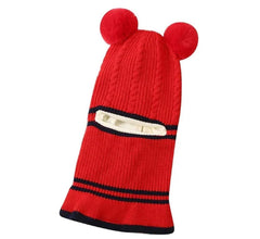MOMISY Winter Soft Woolen Monkey Cap with Velvet Lining for Baby Boys, Girls, Infant, Toddler, 2-5 Years (in, Age, 2 Years, 5 Years, Red)