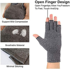 MOMISY Arthritis Gloves Women Men Hand Fingerless for Typing Wirting Dailywork-1 Pair