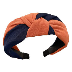 MOMISY Knotted HeadBand for Women Cute Hair Hairband Fashion Turban Cross Knotted Hair Band Accessories for Women and Girls (Navy Brown)
