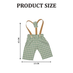 MOMISY Baby Photography Props Set, 4 Pieces, Gentleman Cap with Bow, Pillow and Dungaree (Dark Green, 0-3 Months)