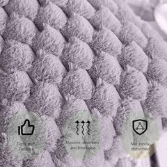 MOMISY Corduroy Cushion Throw Pillow Covers, Honeycomb Pattern, 45 x 45 cm, Pack of 2 (Grey)