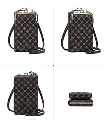MOMISY Mobile Bag Cellphone Sling Bag Card Holder Wallet Handbag Crossbody multi-function Shoulder Bag for Girls & Women-Diamond (Khaki)
