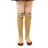 MOMISY 1 Pair of Baby Spring Winter And Autumn Combed Cotton Long Tube Knee-High Socks Suitable Age of 3 to 12 Years (IN, Age, 3 Years, 12 Years, YellowFox)
