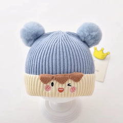 MOMISY Baby Cap Soft Beanie Woolen Hat for Spring Winter Autumn, Newborn Infant Toddler Kids, 1 to 5 Years (Blue)