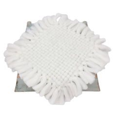 MOMISY Braided Knit Throw Braided Rug Blanket, New Born Baby Photography Photoshoot Props (White, 45 * 45 cm)