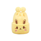 MOMISY Bunny Baby Cap, Soft Beanie Woolen Hat for Spring, Winter, Autumn, for Newborn, Infant, Toddler, Kids, Babies- 0 to 6 Months (in, Age, 0 Months, 6 Months, Yellow)