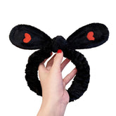MOMISY Elastic Women's Hair Band Wash Face Spa Headband-Washable Facial Band Makeup Wrap Headbands Fits All Head Sizes (Black)