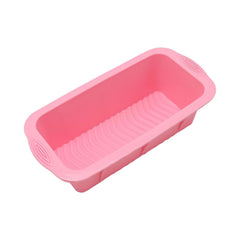MOMISY Silicone Bread & Loaf Pan Mould | Fruit Cake, Pastry Making Pan | Baking Mould Rectangle (Pink)