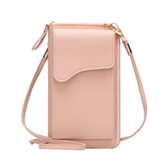 MOMISY Women Cellphone Sling Bag Card Holder Wallet Handbag Crossbody multi-function Shoulder Bag for Girls (Peach)