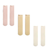 MOMISY 3 Pairs of Baby Spring Winter And Autumn Combed Cotton Mesh Long Tube Knee-High Socks- 0 to 6 Months