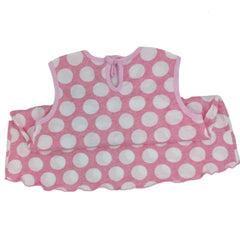 MOMISY Baby Girl Sleeveless Summer Frock A-Line Polka Dot with Strawberry Design-White and Pink,1 to 2 Years