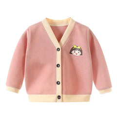 MOMISY Cotton Blend Baby Boy & Girls Sweater Jacket Front Open Cardigan (4 to 5 Years, Pink)