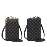 MOMISY Mobile Bag Cellphone Sling Bag Card Holder Wallet Handbag Crossbody multi-function Shoulder Bag for Girls & Women-Diamond (Black)