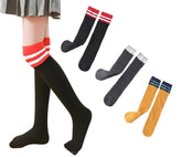 MOMISY Combed Cotton Knee-High Striped Socks, 3 Pairs, 1-3 Years (IN, Age, 1 Year, 3 Years, Gey Yellow Black)