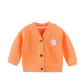 MOMISY Baby Girl's Cotton Blend V-Neck Sweater (BabyWinterSweater_Orange_12 Months-24 Months)