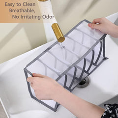 MOMISY Bra Socks Underwear Organizer Folding Closet Storage Boxes Clothes Separated Organizer 6/7/11 Compartments Grids Drawer Organizer, Pack of 3 (Black)