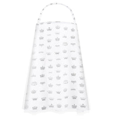 MOMISY Car Seat Canopy Nursing Scarf Poncho Multi-Use Cover, Shopping Cart Cover, Stroller Cover, Infinity Scarf 360° Privacy Breastfeeding Protection, Baby Shower (White Crown)