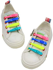 MOMISY Elastic Shoelaces Stretchy Silicone Elastic Special No Tie Shoe Laces for Children and Adults Lazy Tieless Suitable for All Shoes-RoseRed, 14Pcs