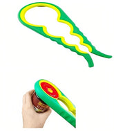 MOMISY 4 in 1 Creative Multifunction Gourd-Shaped Can Opener Kitchen Tool Grip Jar & Bottle Opener Rubber Design Fits Most of All Bottles Caps Premium Easy Grip (GreenYellow)