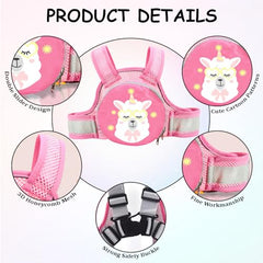 MOMISY Kids Safety Belt for Two Wheeler, Adjustable Bike Scooty Belt with Storage Bag, 2-9 Years (Pink)