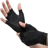MOMISY Copper Blend Fiber Arthritis Gloves Copper-Infused Fingerless Compression To Speed Up Recovery & Relieve Symptoms Of Rsi For Men Women
