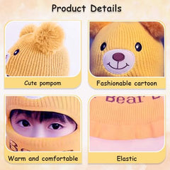 MOMISY Winter Soft Woolen Monkey Cap with Velvet Lining for Baby Boys, Girls, Infant, Toddler, 2-5 Years (in, Age, 2 Years, 5 Years, Yellow)